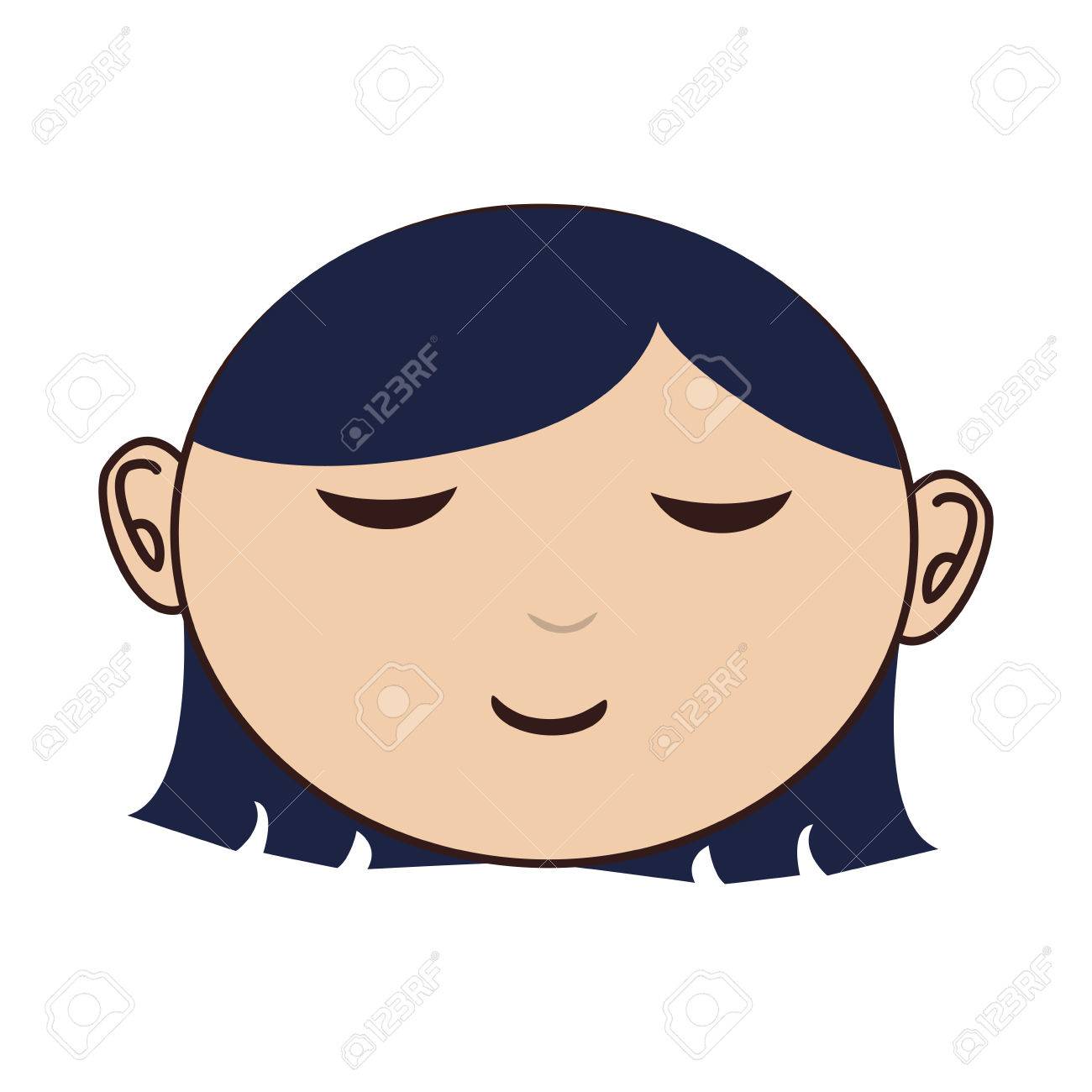 顔女性閉じた目 Designvector イラスト Eps 10 のイラスト素材 ベクタ Image