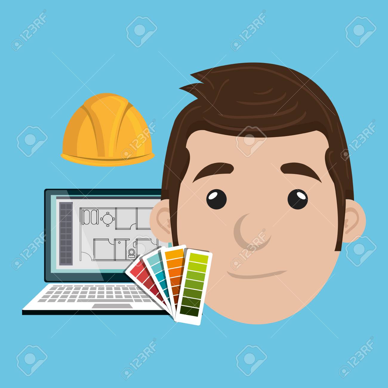 男建築家ノート ベクトル イラスト アイコン Eps 10のイラスト素材 ベクタ Image