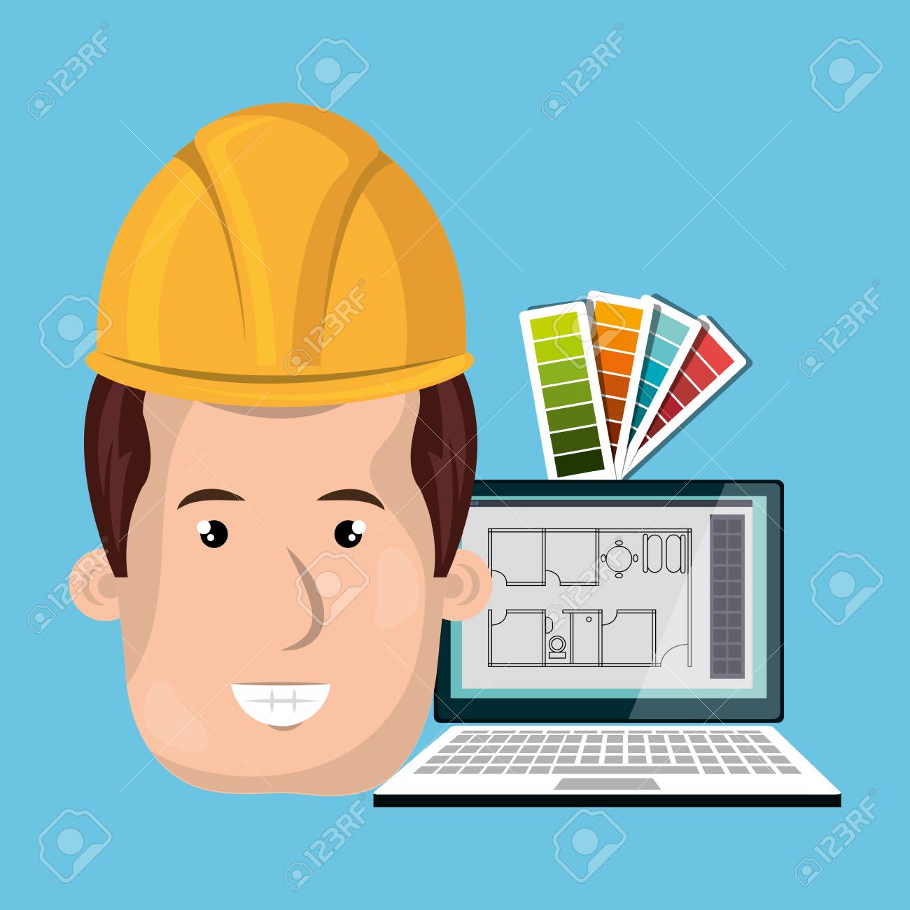 男建築家ノート ベクトル イラスト アイコン Eps 10のイラスト素材 ベクタ Image 6300