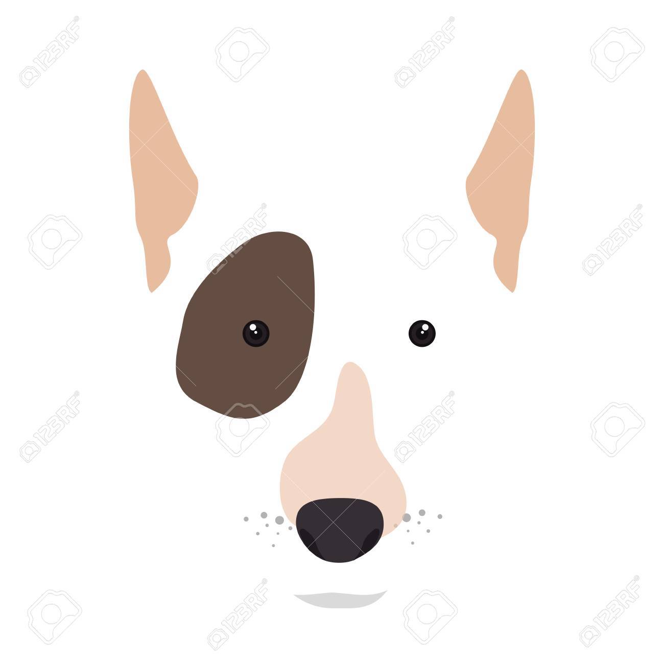Bull Terrier Chien De Race Danimal De Compagnie Canine Dessin Animé Chiot Illustration Vectorielle
