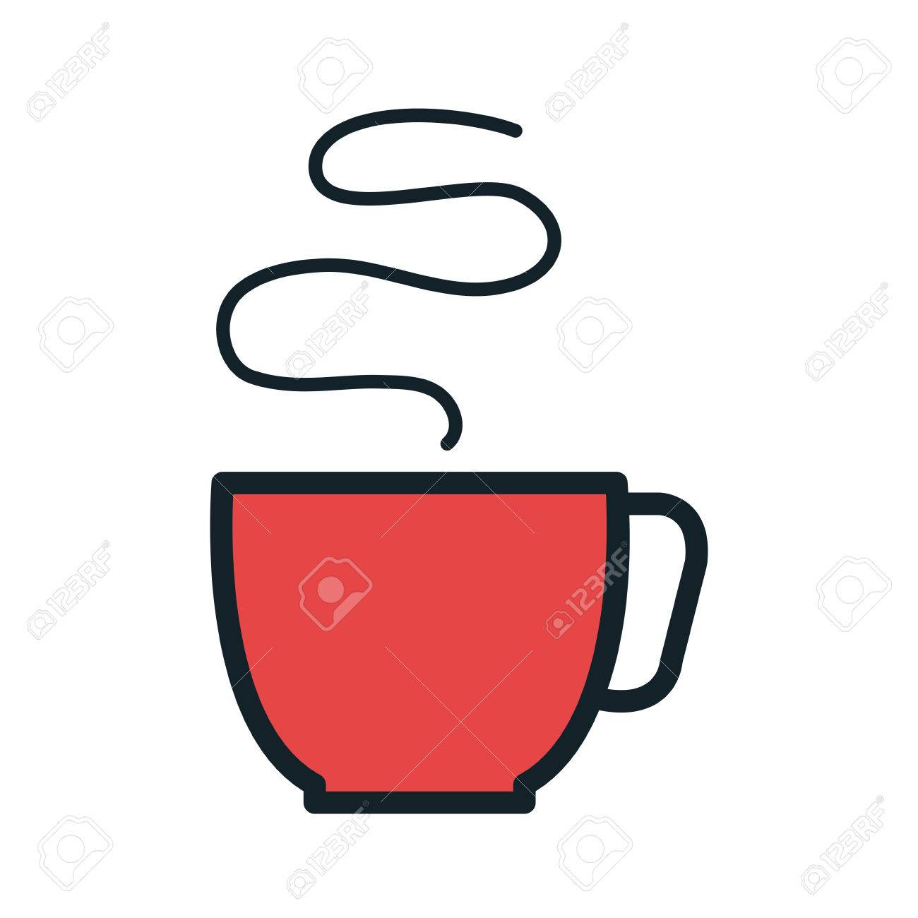 Red Coffee Hot Mug Beverage Caffeine Drink Vector Illustration Stock Red Coffee Hot Mug Beverage Caffeine Drink Vector Illustration Stock