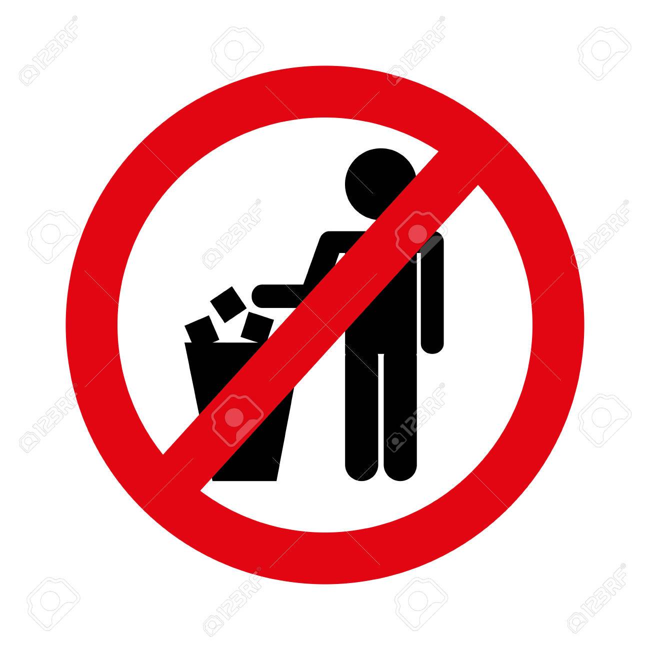 ないポイ捨て禁止標識のベクター イラスト デザイン のイラスト素材 ベクタ Image