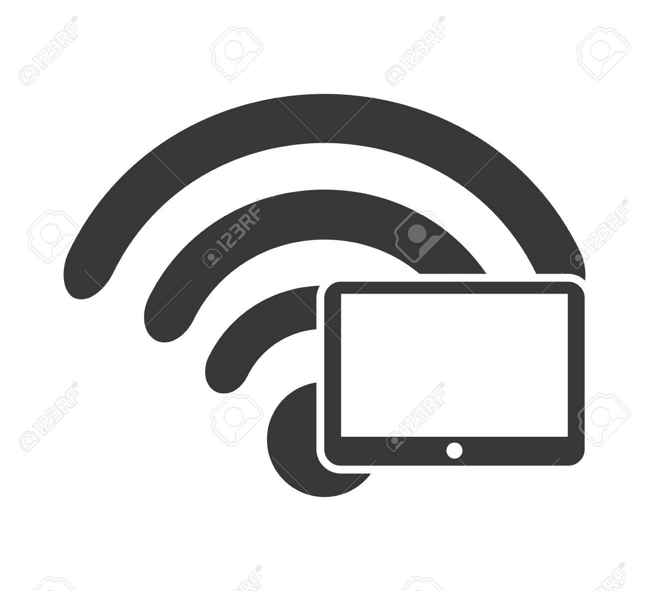 wifi waves signal with icon vector illustratio royalty free cliparts