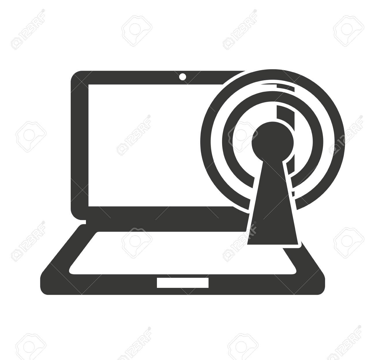 wifi waves signal with icon vector illustratio royalty free cliparts