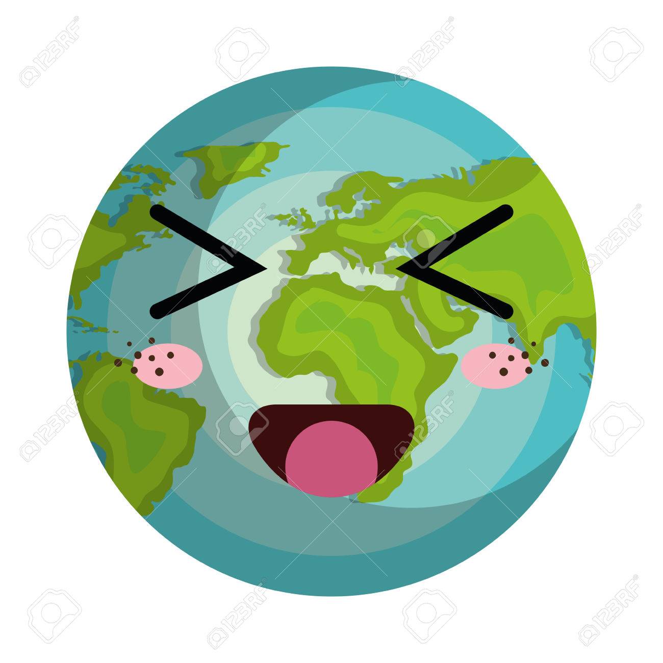 地球世界の惑星カワイイ漫画幸せな式顔 ベクトル図 のイラスト素材 ベクタ Image 地球世界の惑星カワイイ漫画幸せな式顔 ベクトル図 のイラスト素材 ベクタ Image