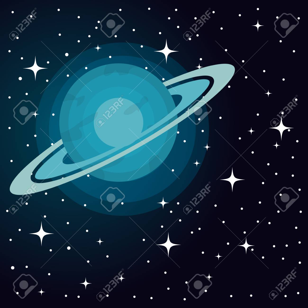 Planète Et étoiles Sur Lespace Système Solaire De Galaxie Illustration Vectorielle