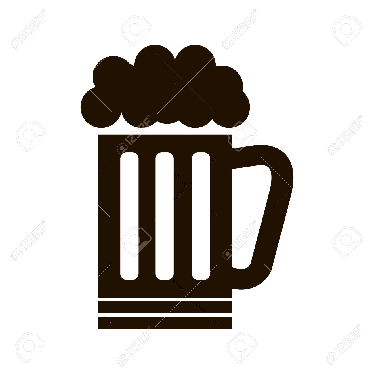 泡とビールのマグカップ ドリンク 飲料アルコール シルエット ベクトル図のイラスト素材 ベクタ Image