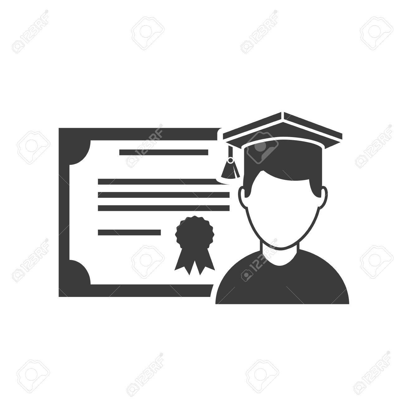 卒業学校アイコン ベクトル イラスト デザインで免許を取得のイラスト素材 ベクタ Image