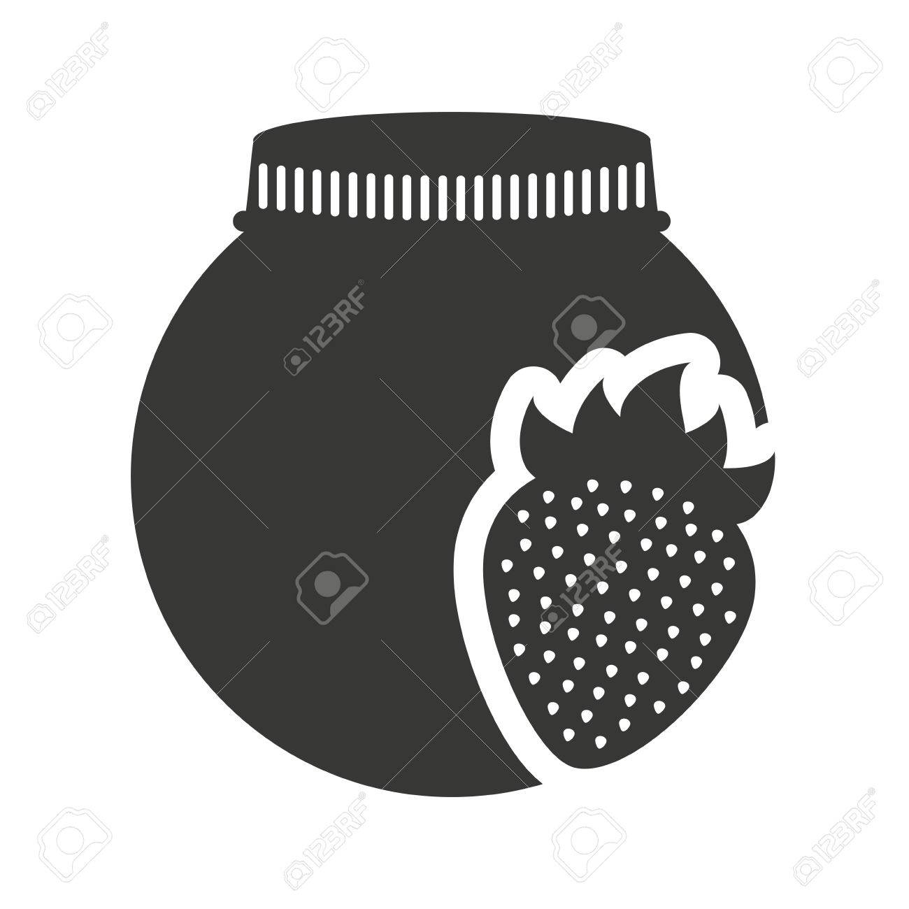 石工の瓶モノクロ シルエット ベクトル イラスト デザインの缶詰の果物のイラスト素材 ベクタ Image