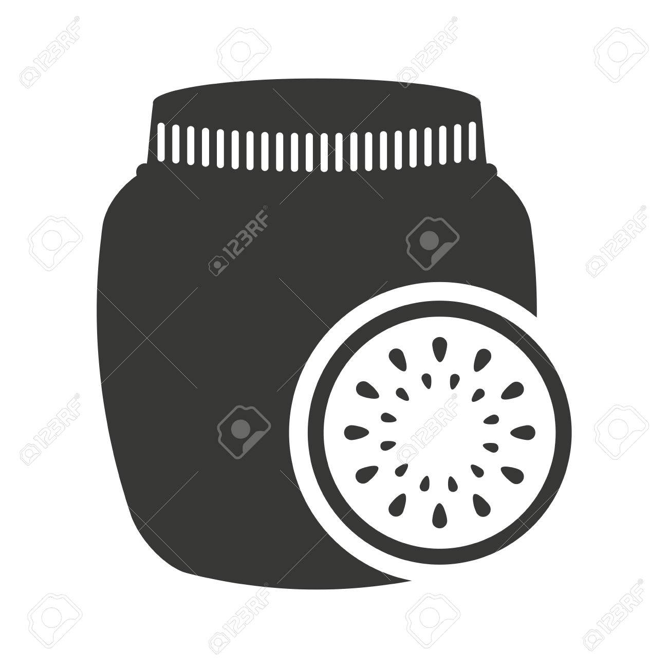 石工の瓶モノクロ シルエット ベクトル イラスト デザインの缶詰の果物のイラスト素材 ベクタ Image