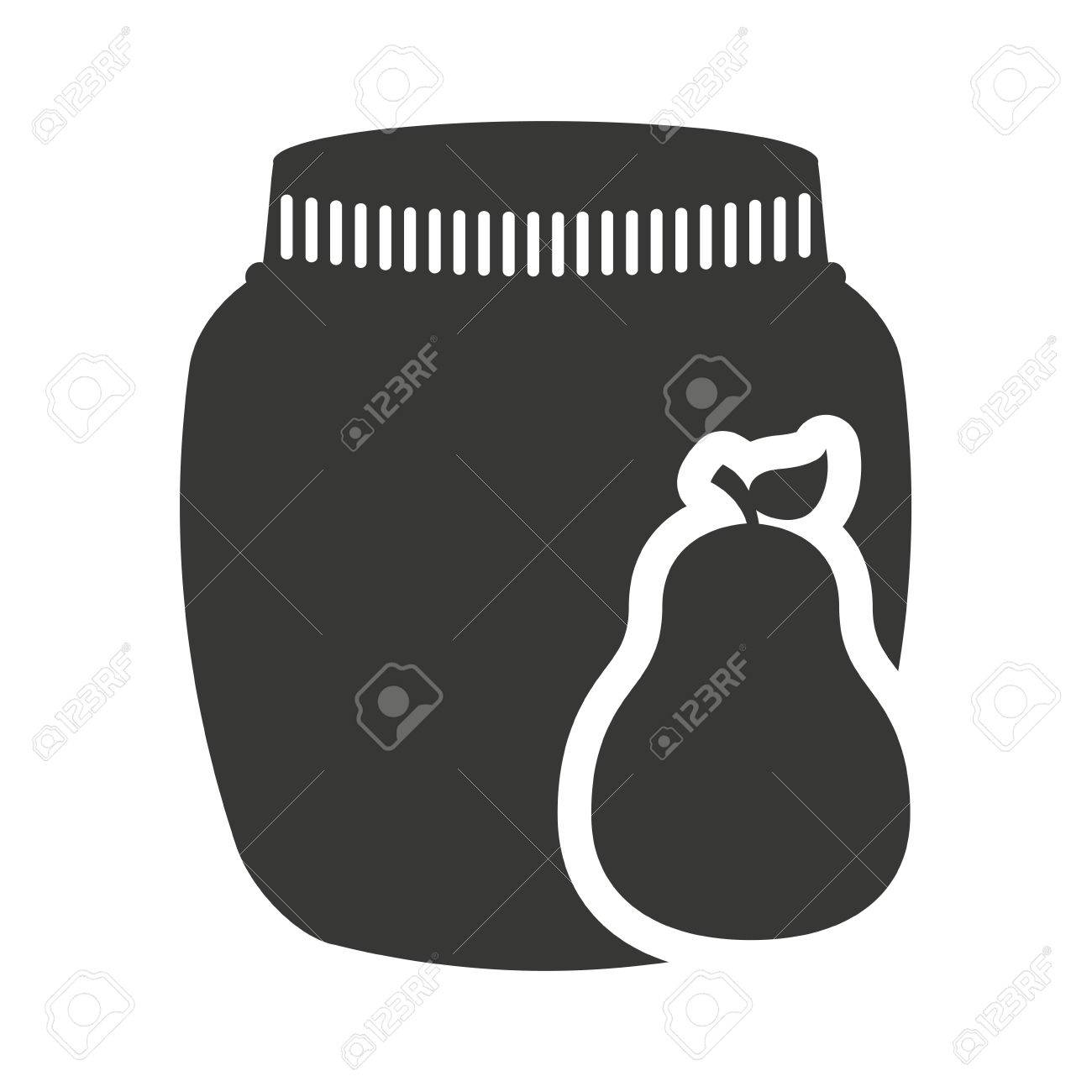 石工の瓶モノクロ シルエット ベクトル イラスト デザインの缶詰の果物のイラスト素材 ベクタ Image