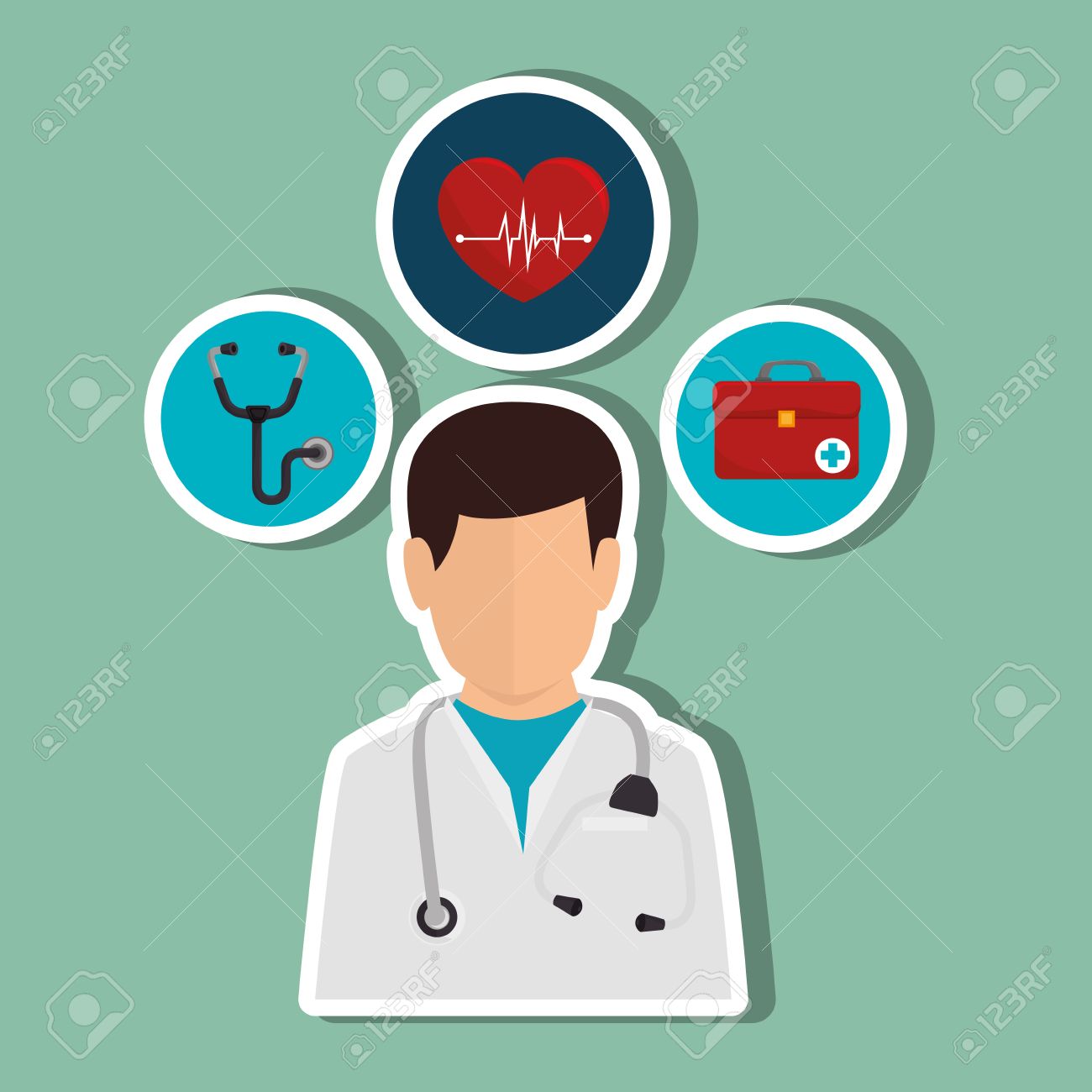 avatar man medical assistance with medicine icon set colorful free medical assistance