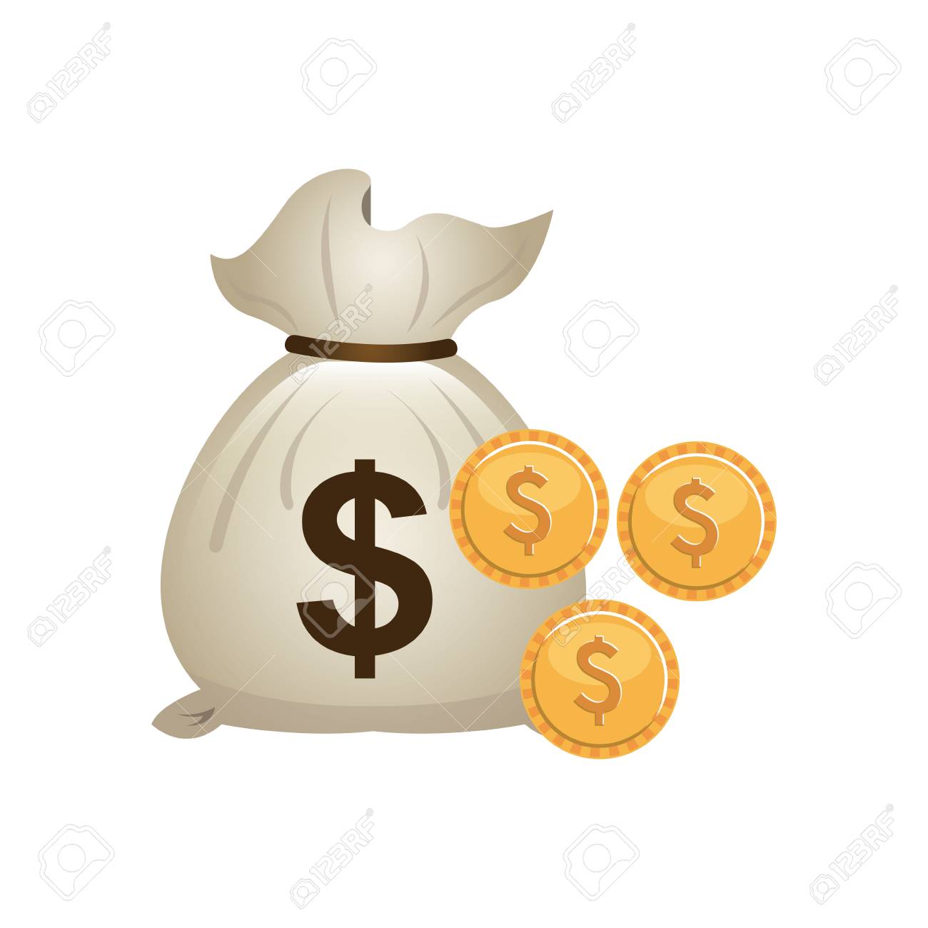 Dinero De Bolsa Con Diseño De Ilustración Vector De Icono De Economía Ilustraciones Svg, Clip Art Vectorizado Libre Derechos. Image 63604314.