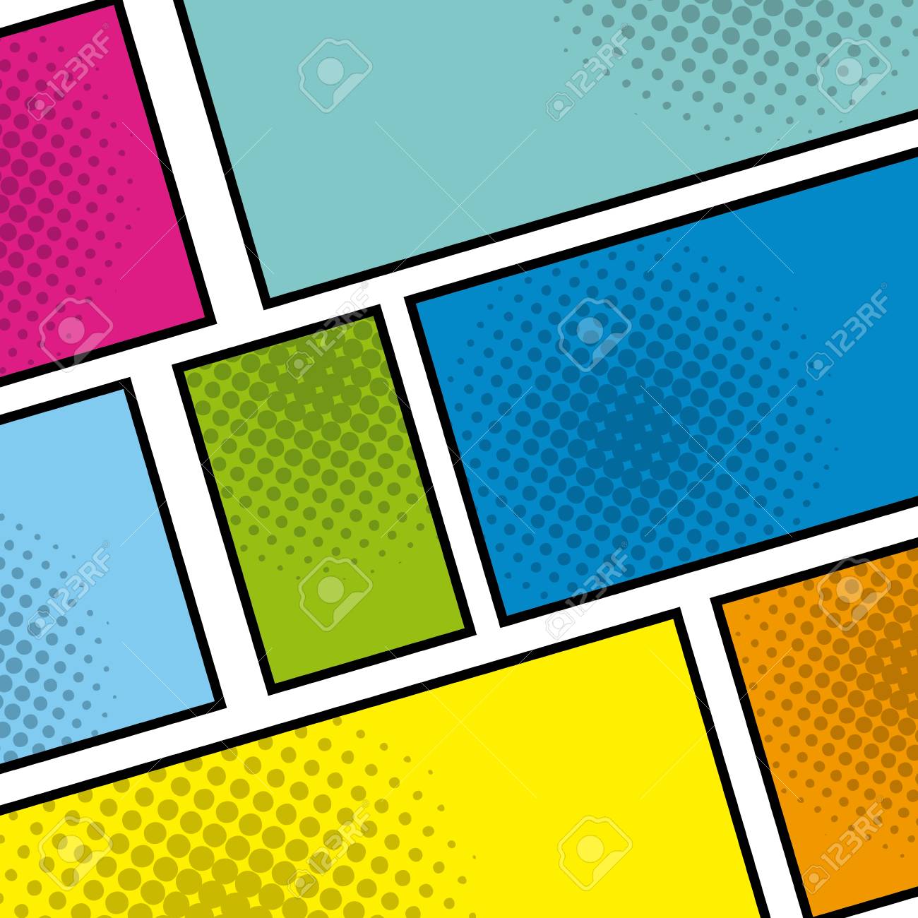 Pop Art Background Style Poster. Colorful Design. Vector