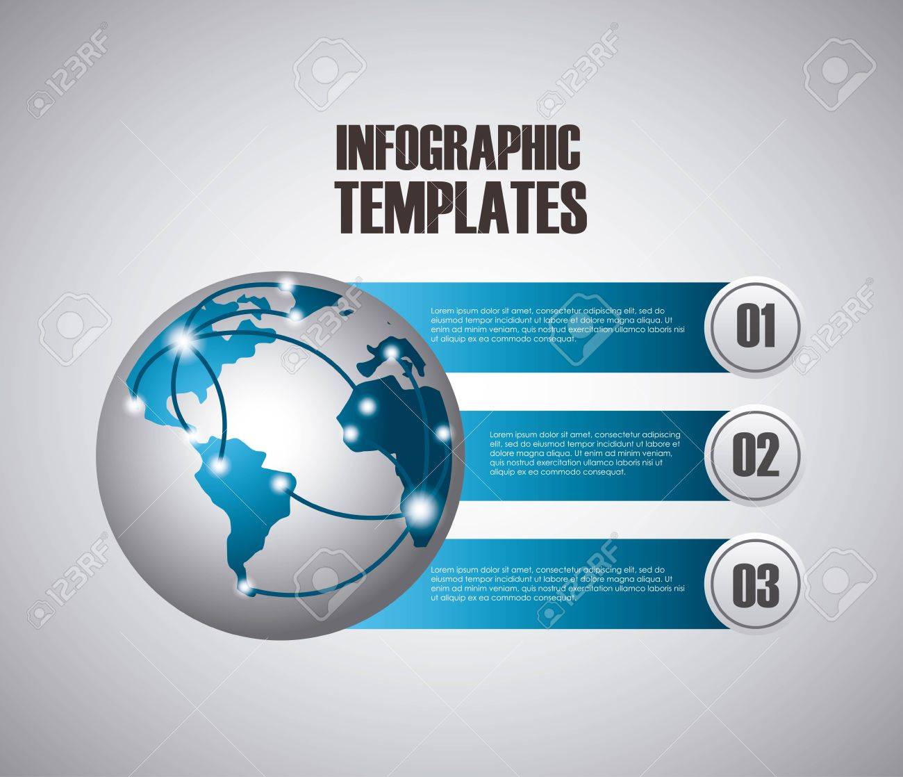 infographic presentation template with numbers with earth planet infographic presentation template with numbers with earth planet, Presentation templates