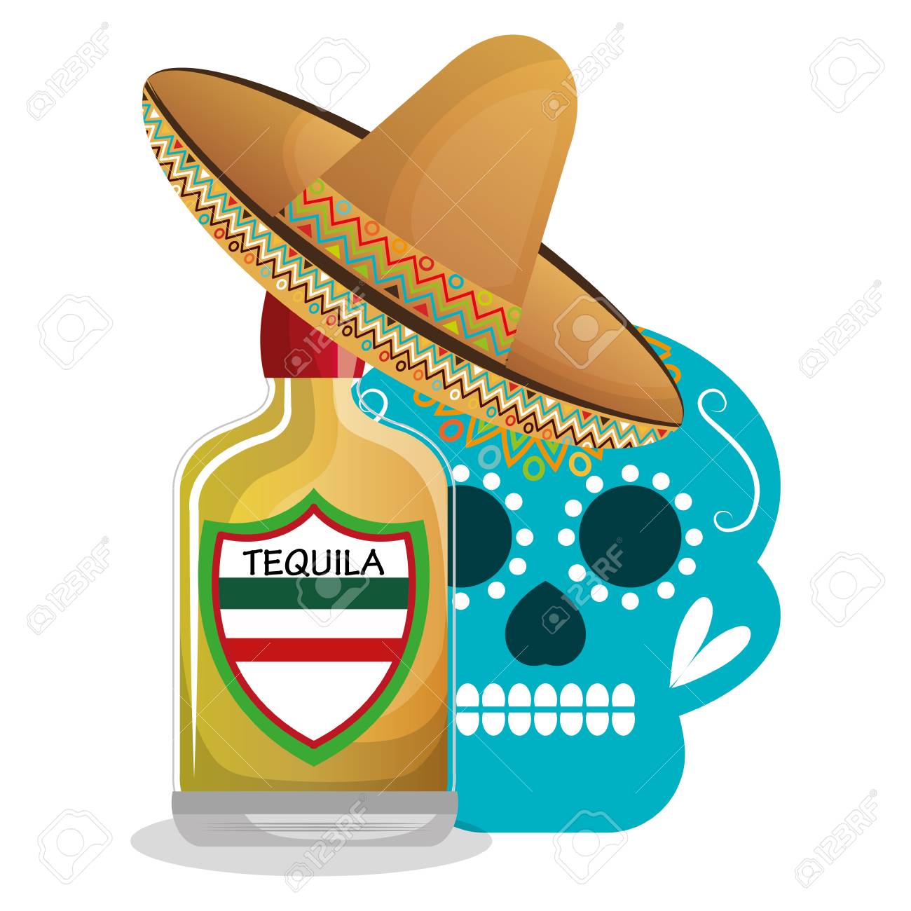 メキシコのテキーラの飲み物アイコン ベクトル イラスト デザインのイラスト素材 ベクタ Image