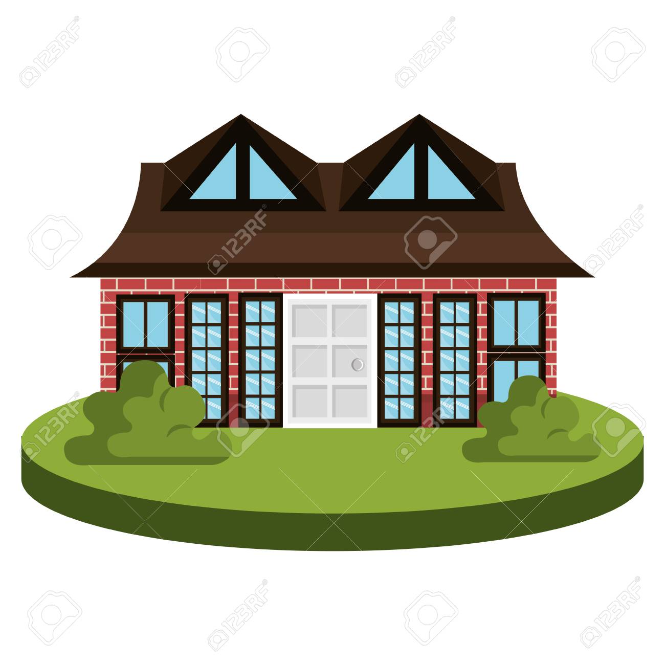 美しい家外観アイコン ベクトル イラスト デザイン のイラスト素材 ベクタ Image