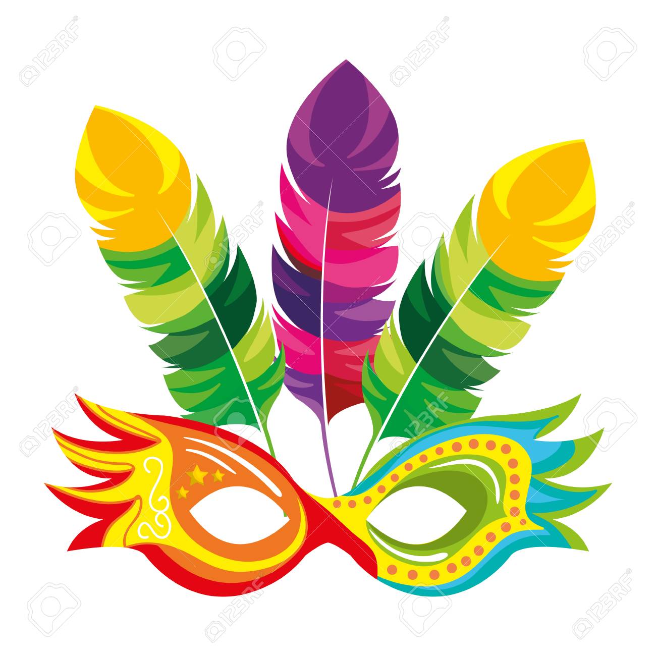 Masque Carnaval Celebration Icone Illustration Conception Clip Art Libres De Droits Vecteurs Et Illustration Image
