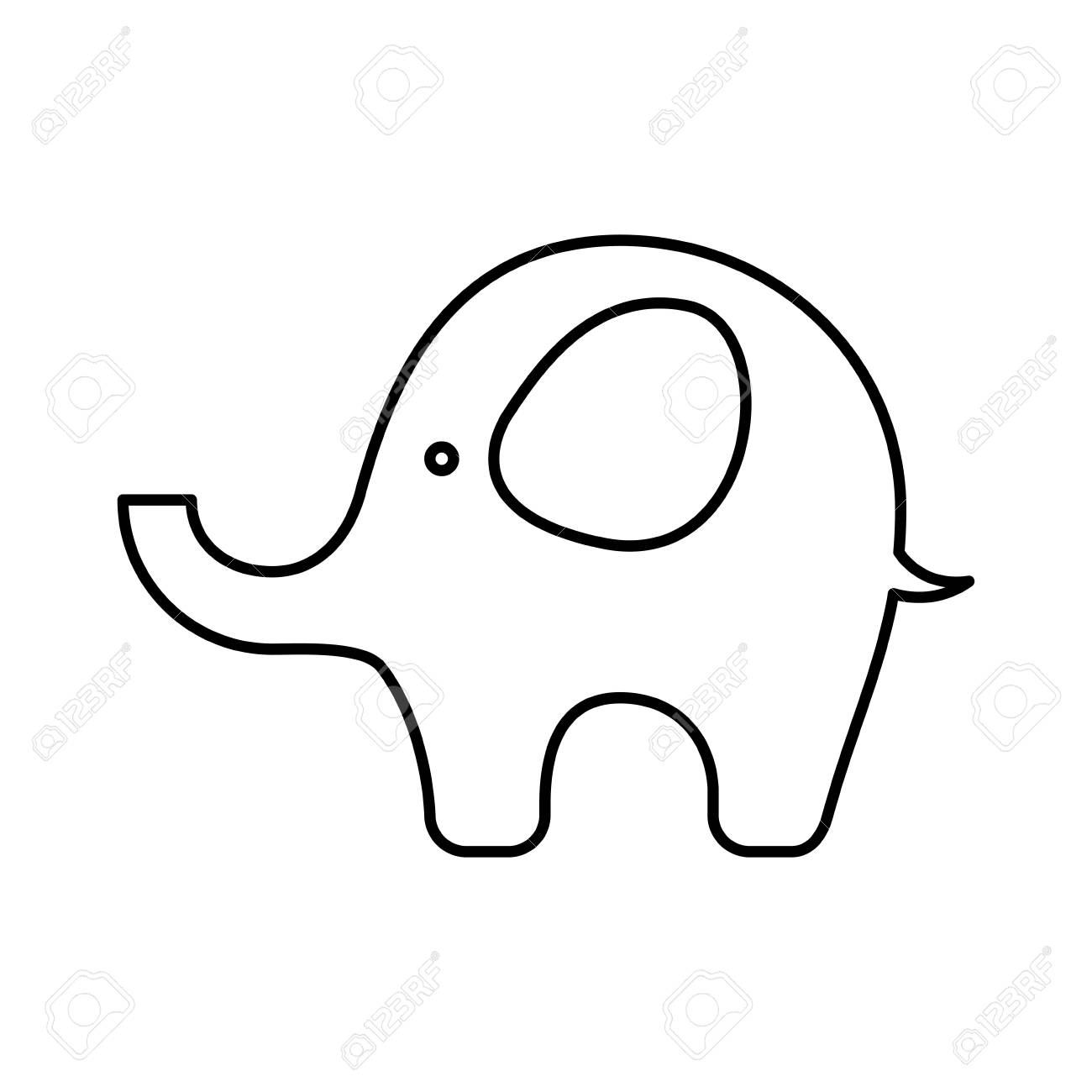 かわいい象の赤ちゃんアイコン ベクトル イラスト デザイン のイラスト素材 ベクタ Image 67877050