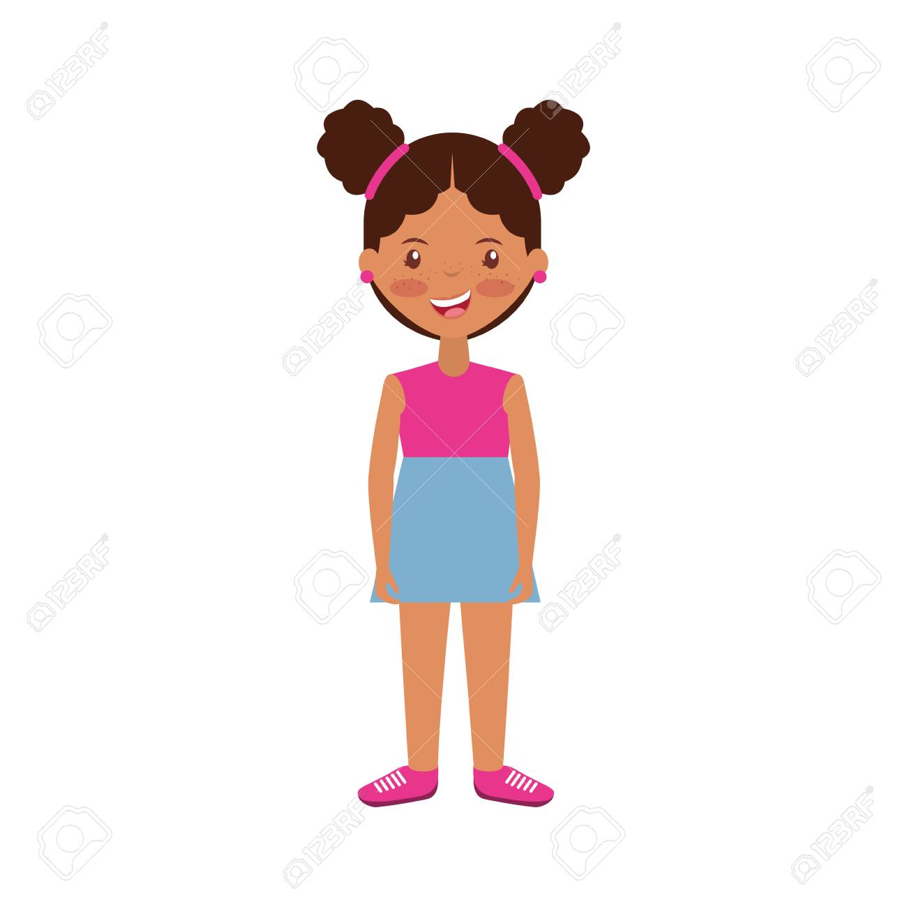 かわいい女の子キャラクターのアイコン ベクトル イラスト デザイン のイラスト素材 ベクタ Image