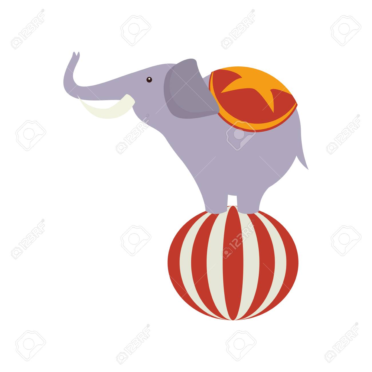 面白い象サーカス アイコン ベクトル イラスト デザイン のイラスト素材 ベクタ Image