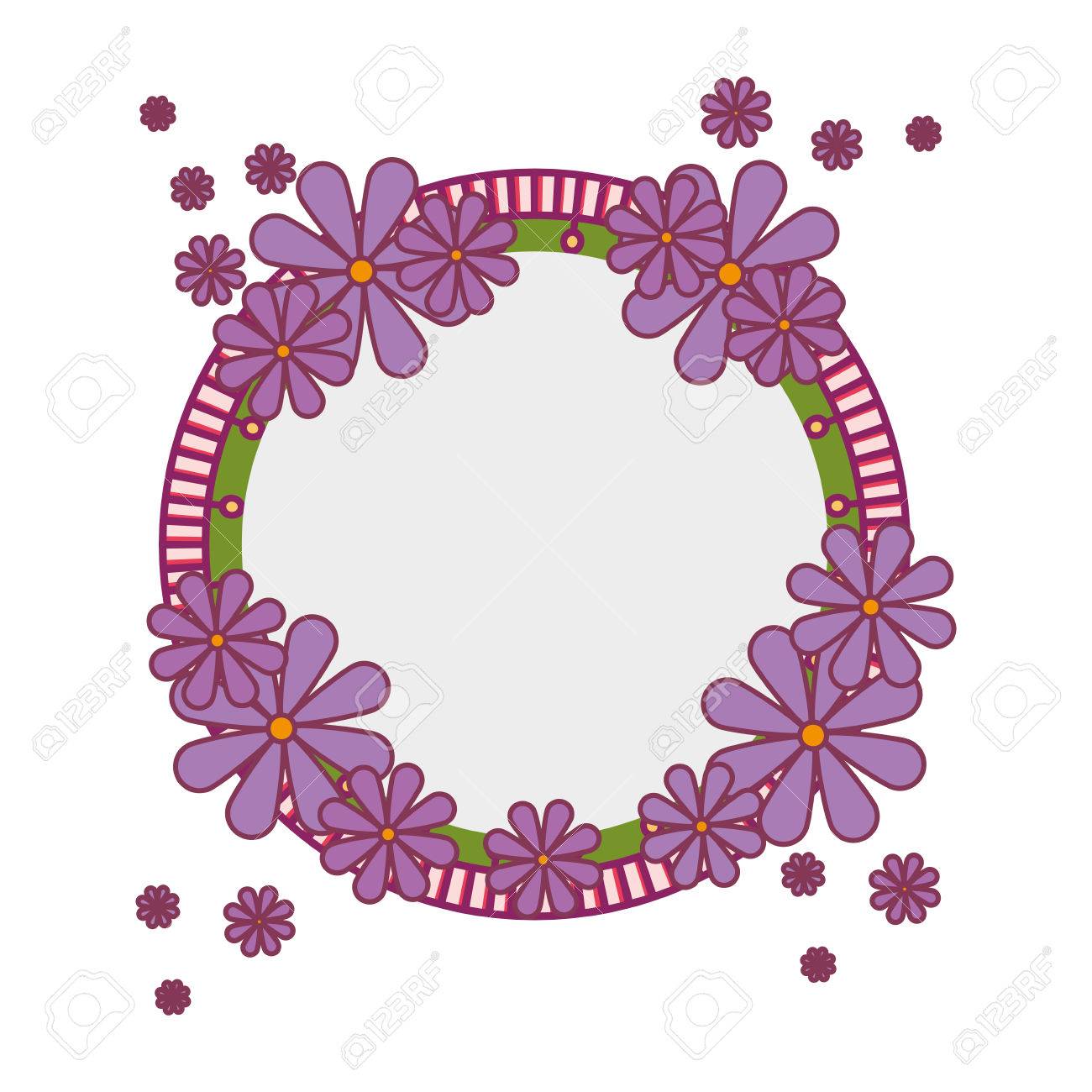 花のかわいいフレーム装飾的なベクトル イラスト デザイン のイラスト素材 ベクタ Image