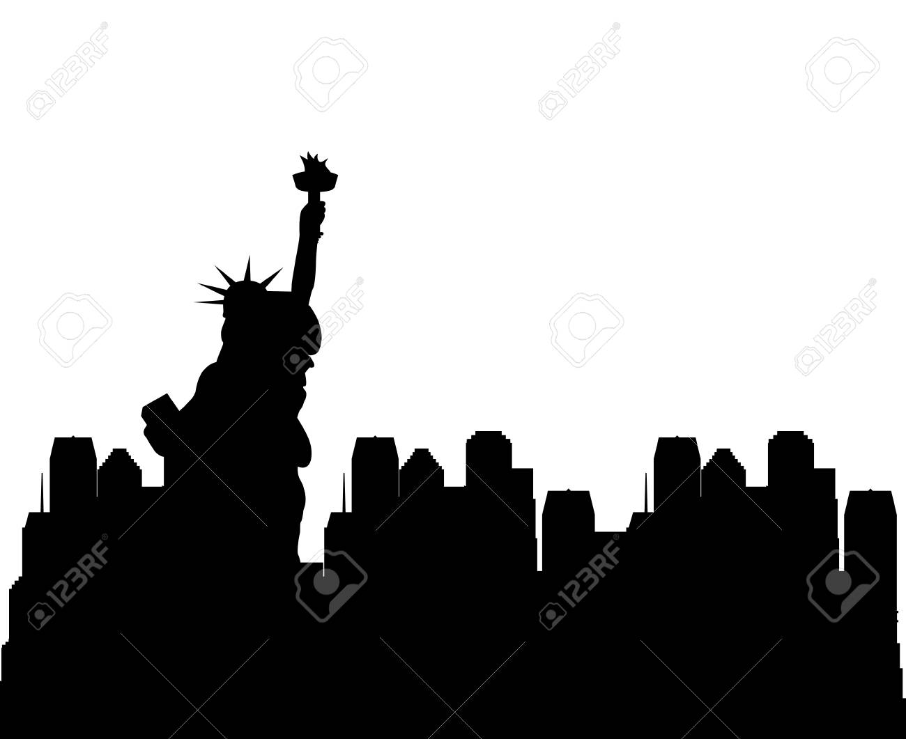 silhouette of new york city with liberty statue. travle and tourism design. vector illustration - 70232913 silhouette of new york city with liberty statue. travle and tourism design. vector illustration - 70232913
