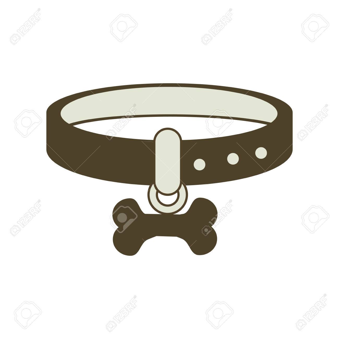 Collar De Perro Con Hueso Ilustración Vectorial Diseño Ilustraciones Vectoriales, Clip Art Vectorizado Libre De Derechos. Image 71743900.