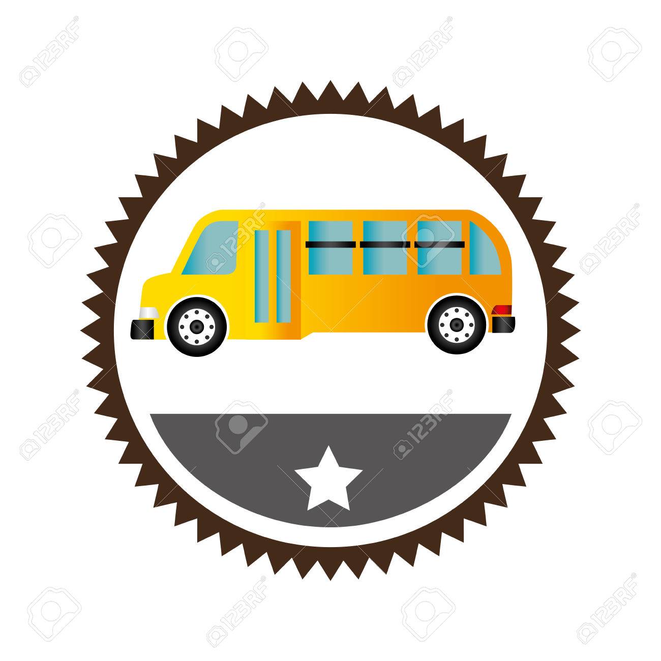 バス車両分離アイコン ベクトル イラスト デザインのイラスト素材