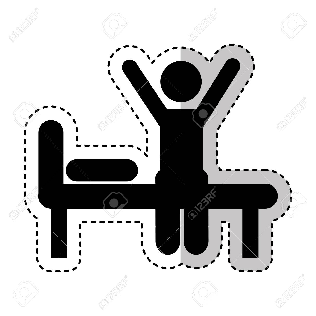 ベッド分離シルエット アイコン ベクトル イラスト デザイン のイラスト素材 ベクタ Image