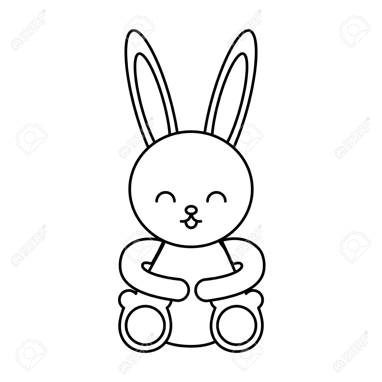 かわいいウサギ文字アイコン ベクトル イラスト デザインのイラスト素材 ベクタ Image 73372424