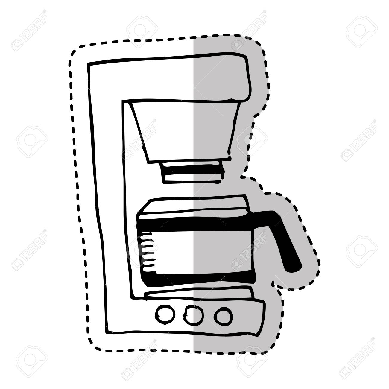 Coffee Machine Drawing Isolated Icon Vector Illustration Design Stock Coffee Machine Drawing Isolated Icon Vector Illustration Design Stock
