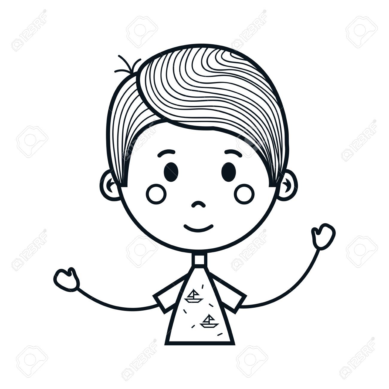 かわいい男の子のアイコン ベクトル イラスト デザインを描くのイラスト素材 ベクタ Image