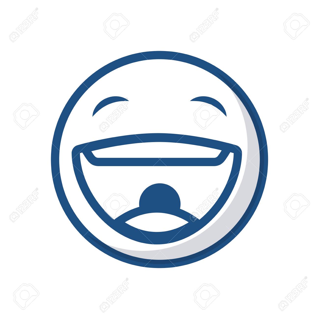Emoticon Laughing Face Icon Over White Background. Vector Illustration  Royalty Free SVG, Cliparts, Vectors, and Stock Illustration. Image 74737766., image size:1300x1300