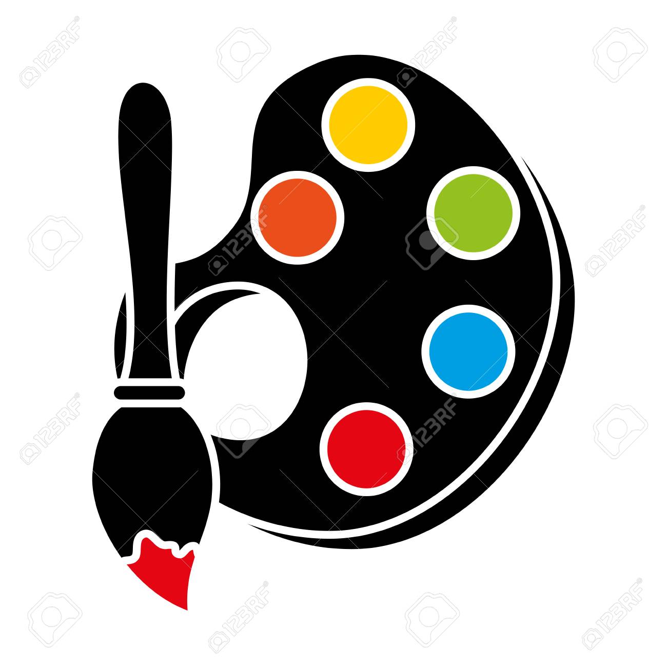 Paint Palette Art Icon Vector Illustration Graphic Design Royalty