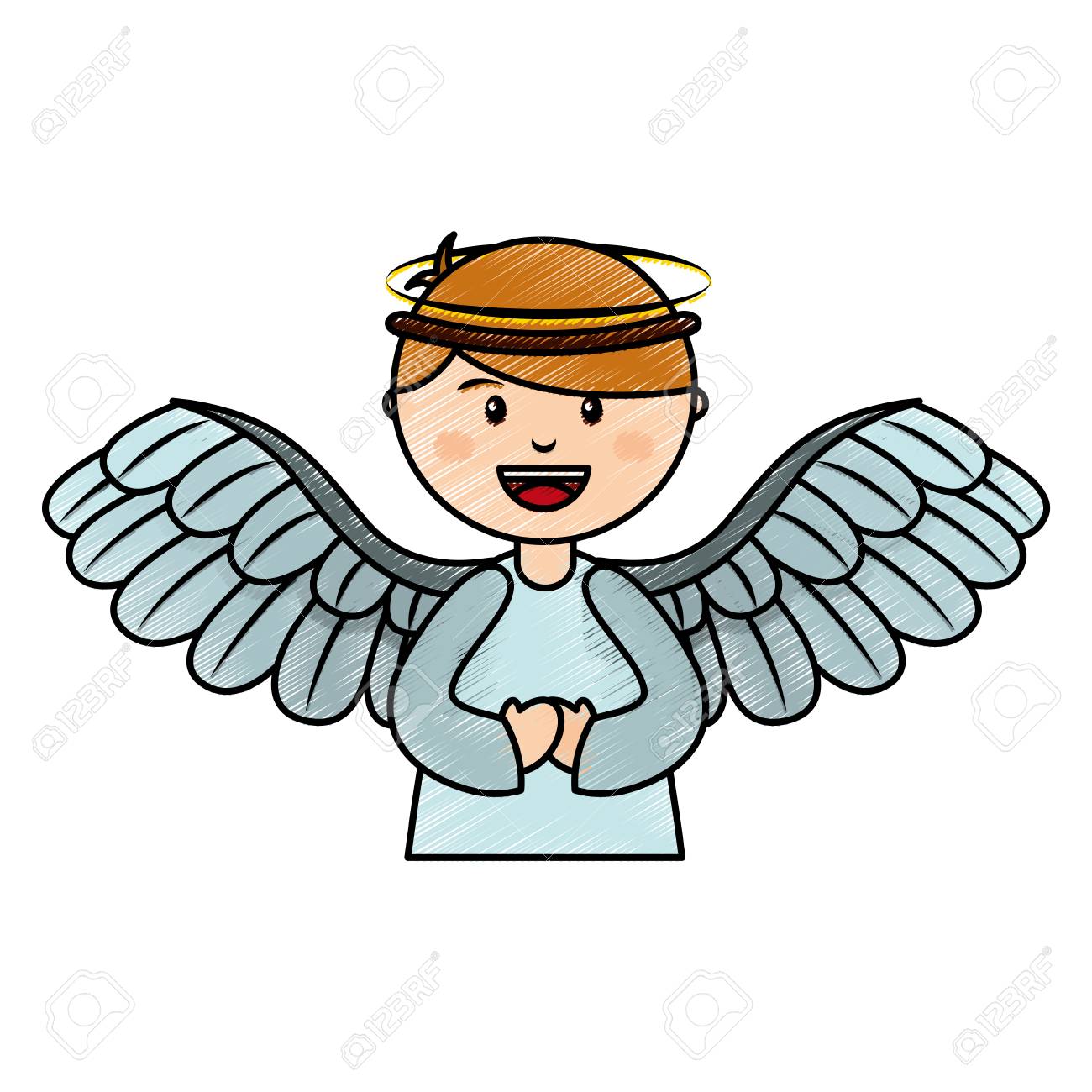 かわいい天使の飼い葉桶の文字ベクトル イラスト デザインのイラスト素材 ベクタ Image