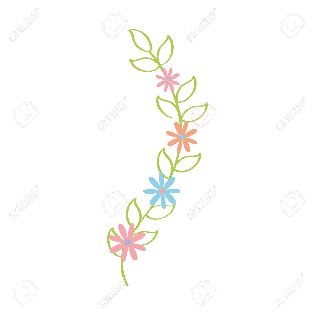 かわいい庭の花装飾アイコン ベクトル イラスト デザイン のイラスト素材 ベクタ Image