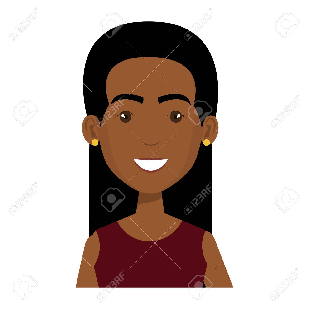 美しい 若い黒人女性学生ベクトル イラスト デザイン のイラスト素材 ベクタ Image