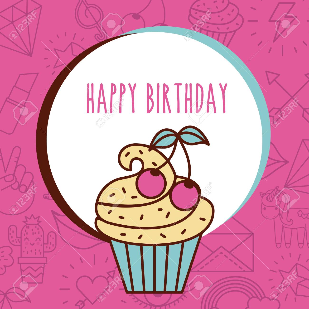 Joyeux Anniversaire Lettrage Avec Cupcake Et Cerise Girly Icone Sur Fond Image Conception Illustration Vectorielle Clip Art Libres De Droits Vecteurs Et Illustration Image Joyeux Anniversaire Lettrage Avec Cupcake Et Cerise Girly Icone Sur Fond Image Conception Illustration Vectorielle Clip Art Libres De Droits Vecteurs Et Illustration Image