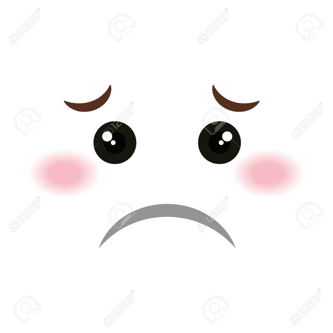 悲しい顔の絵文字かわいいスタイル ベクトル イラスト デザイン のイラスト素材 ベクタ Image