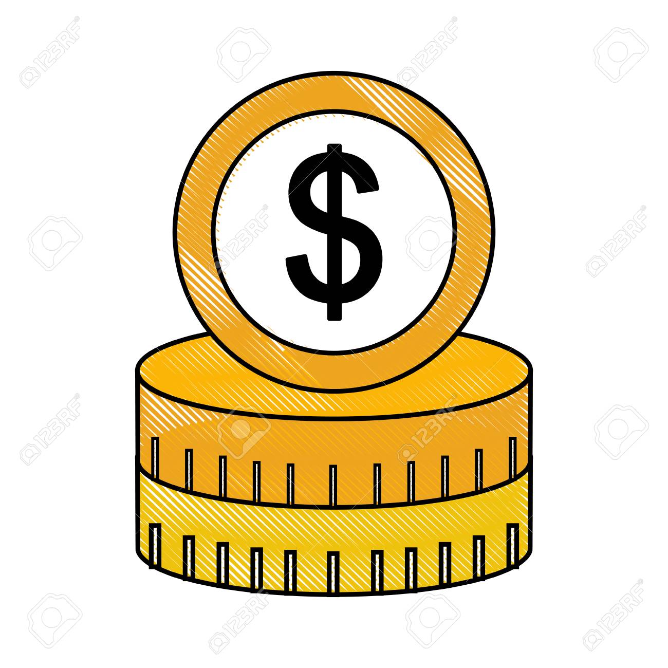 コインはお金ドルのアイコン ベクトル イラスト デザインのイラスト素材・ベクター Image 78534688