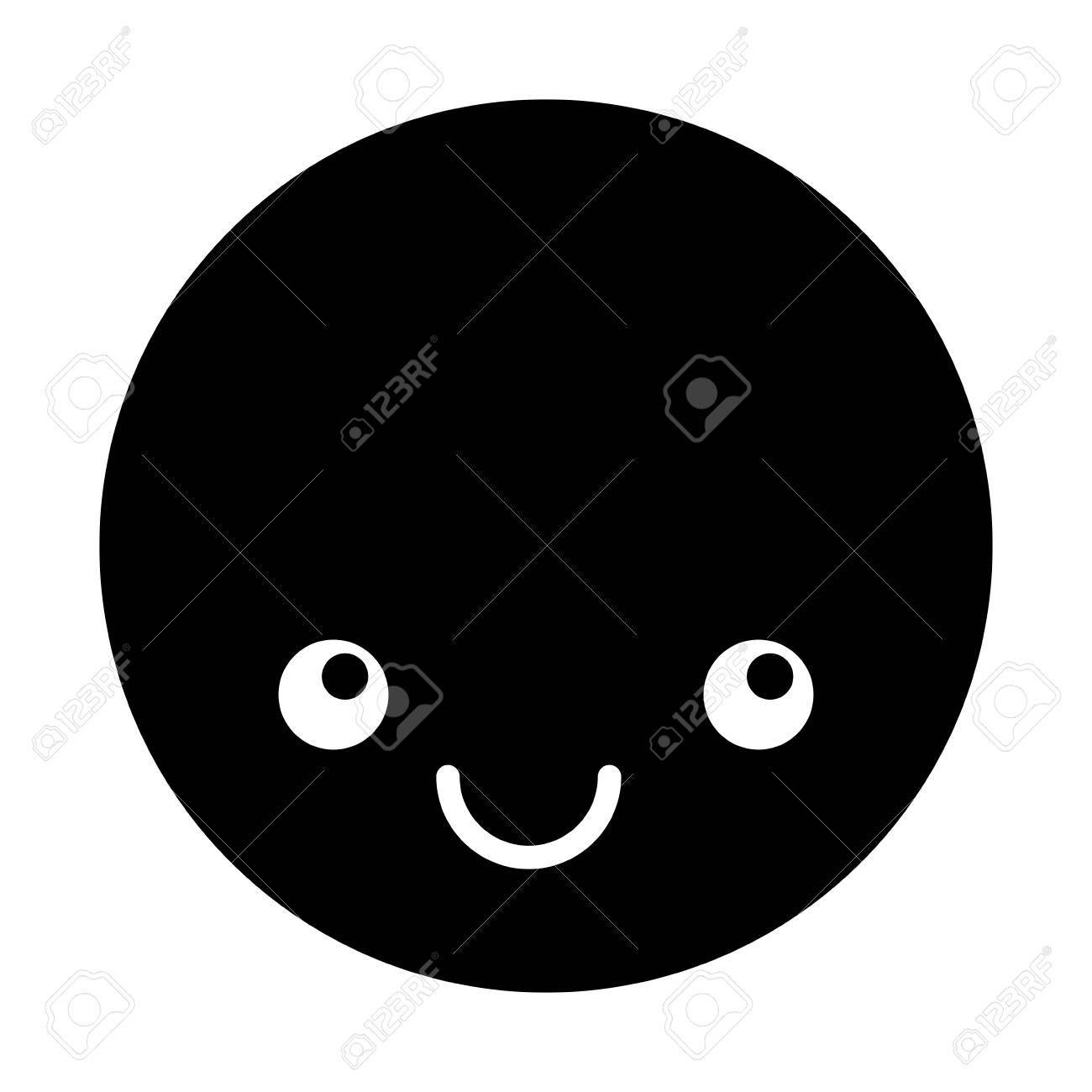 かわいい黒可愛い絵文字顔ベクトル イラスト グラフィック デザイン の写真素材 画像素材 Image