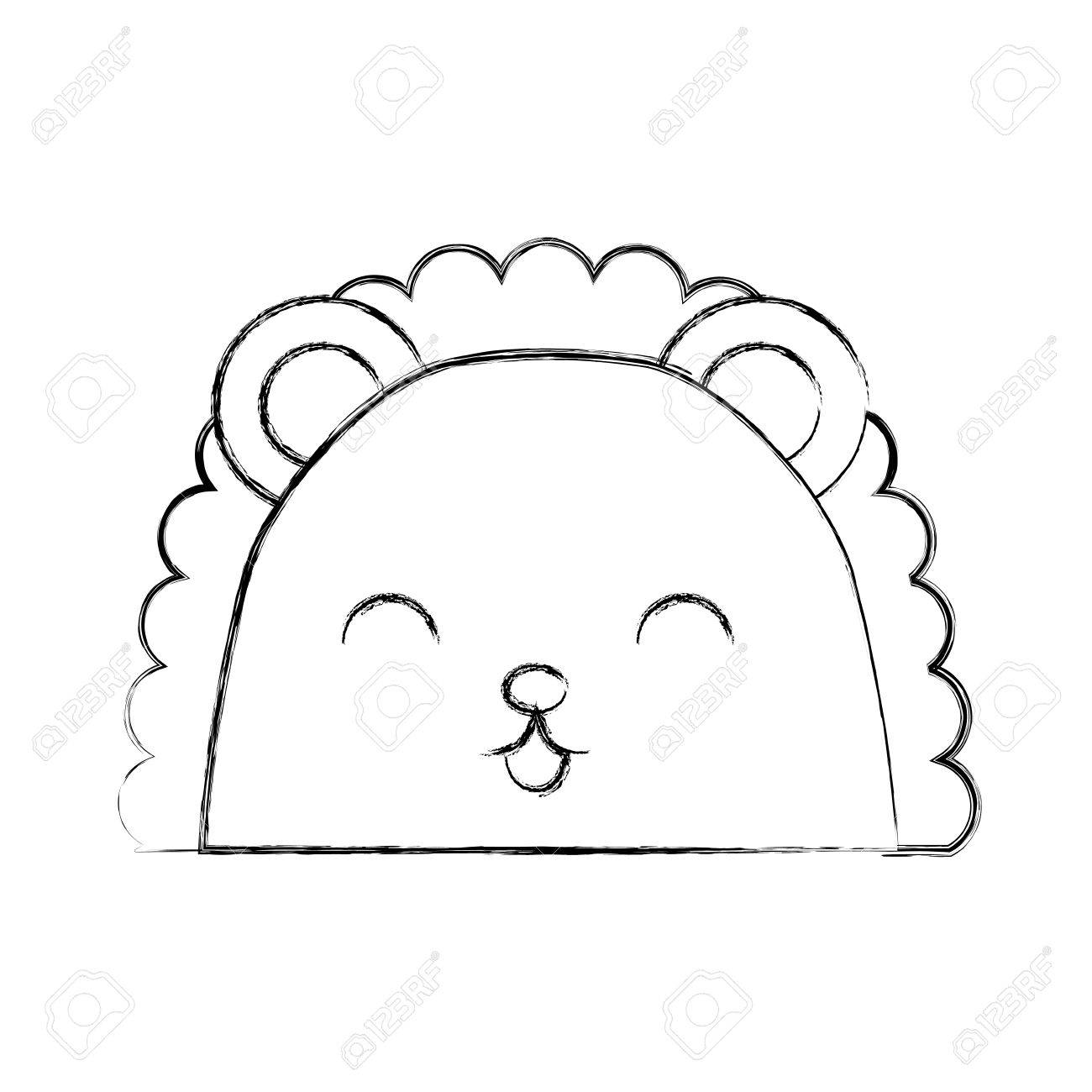 Cute Sketch Draw Armadillo Face Cartoon Graphic Design