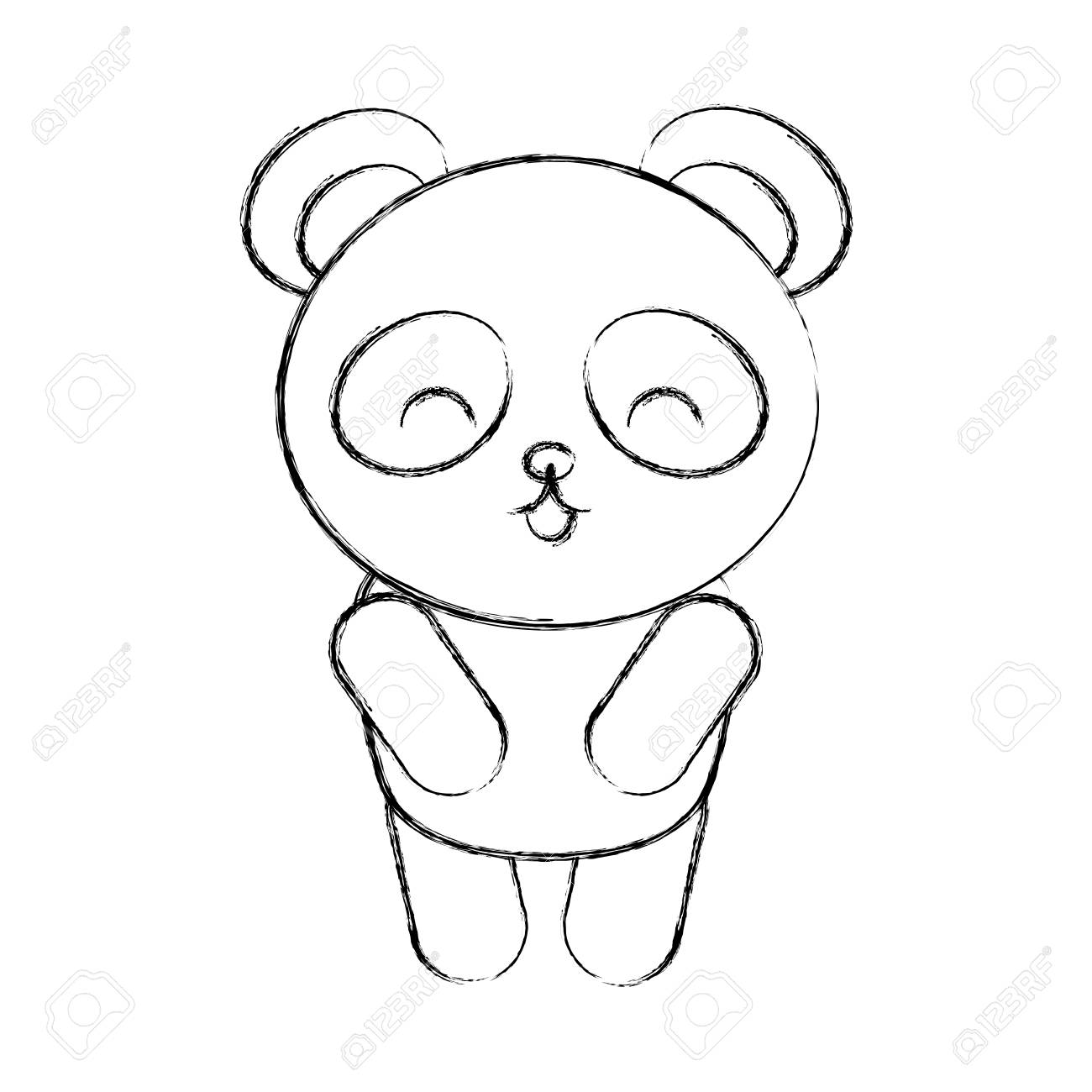 Susse Skizze Zeichnen Panda Bar Vektorgrafik Lizenzfreie Fotos Bilder Und Stock Fotografie Image 79192809