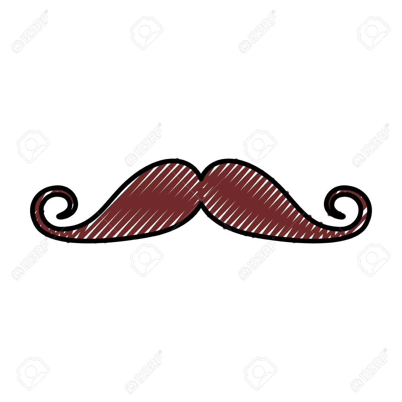 かわいい落書きヴィンテージ ヒゲ漫画のアイコン ベクトル のイラスト素材 ベクタ Image