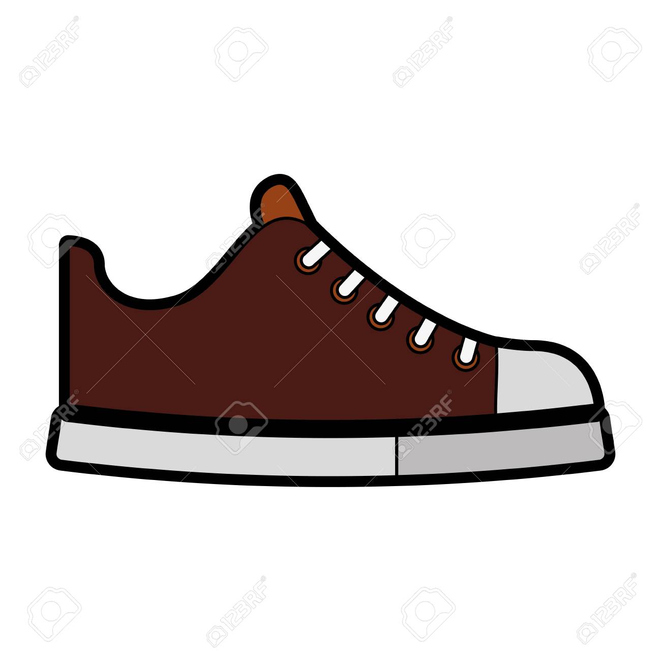 Diseno Grafico De Vector De Dibujos Animados Lindo Zapato Marron