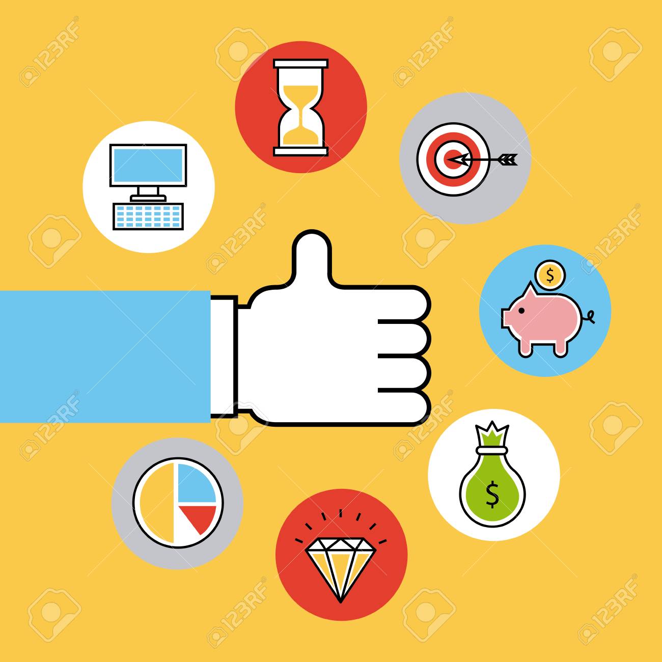 アイコン セット分析と投資のアイコン ベクトル イラスト デザイン グラフィックのイラスト素材 ベクタ Image