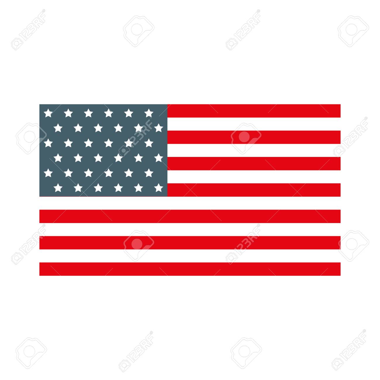 Cute American Flag Icon Cartoon Vector Graphic Design Royalty Free