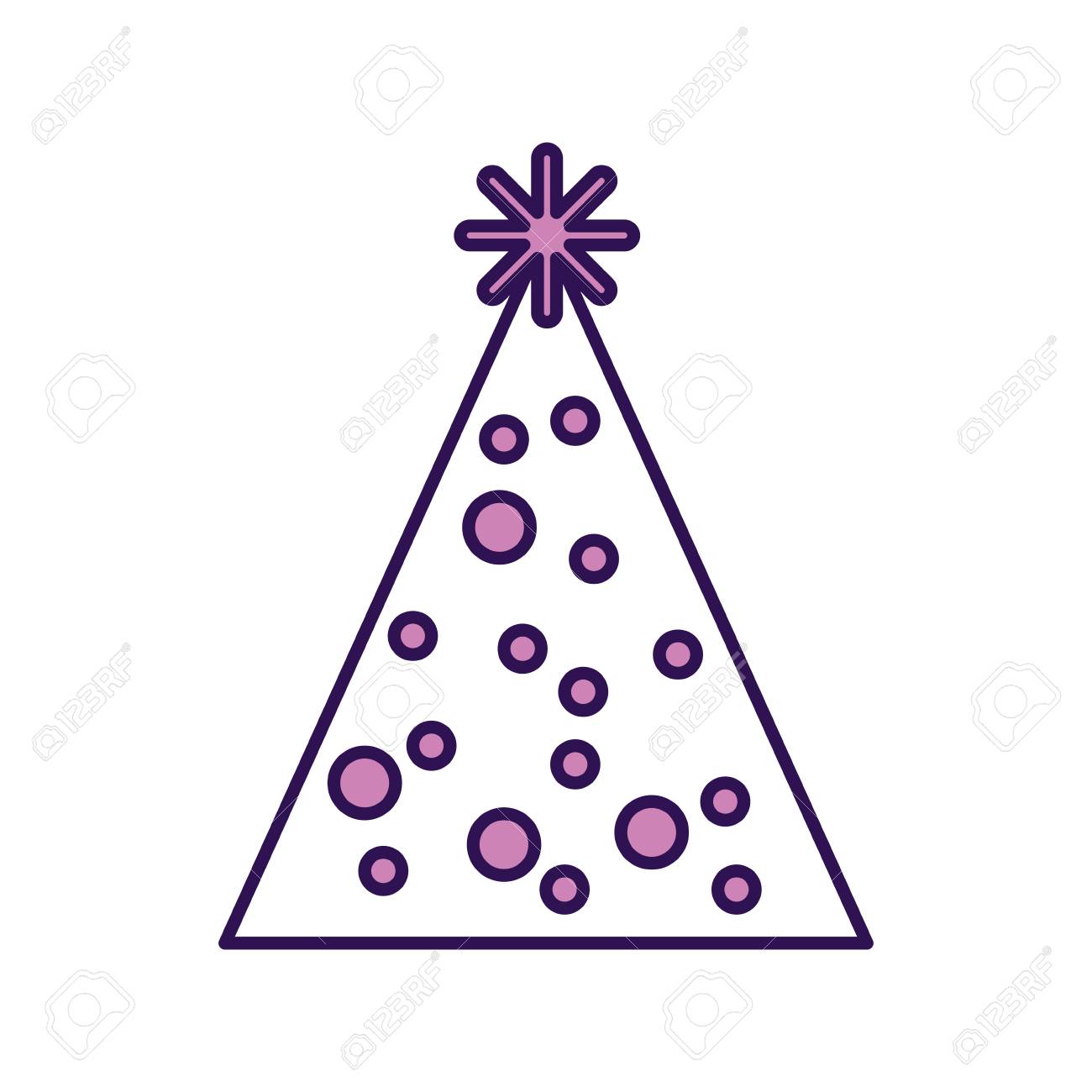 pix Gorro De Fiesta Dibujo diseno grafico de vector de dibujos animados lindo sombrero de fiesta purpura