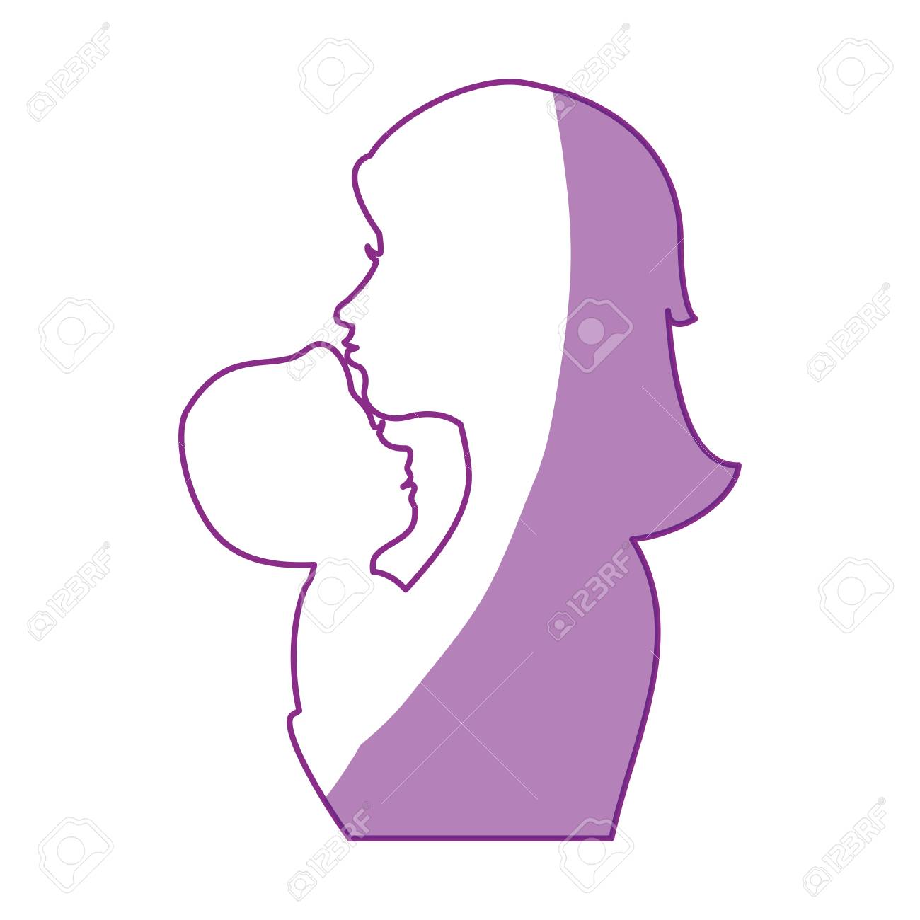 Maman Avec Bebe Silhouette Icone Vector Illustration Graphisme Clip Art Libres De Droits Vecteurs Et Illustration Image